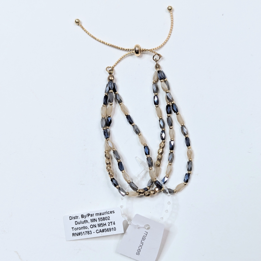 Maurices Blue and Gold Bracelet with Multi-Strand Design